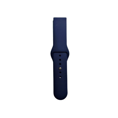 Браслет силиконовый однотонный 20мм для часов Amazfit GTR 42mm, GTS, Bip, Haylou LS02 (темно-синий)